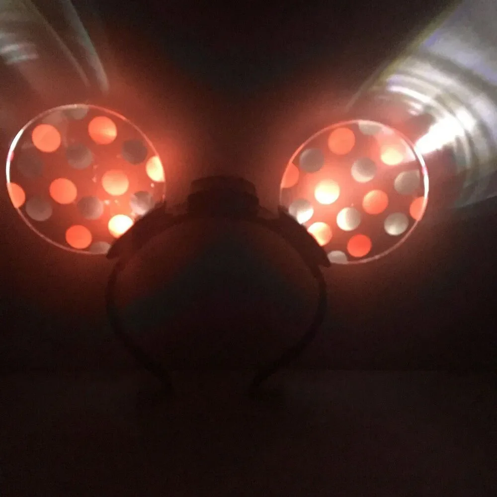 Disney  On Ice Minnie  Mouse  Polka-dot  Flashing Light - Up  Ears  Headband